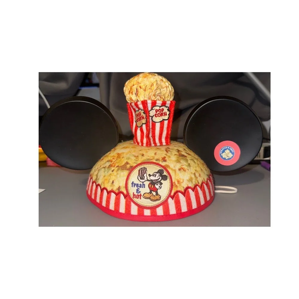 Disney Parks Mickey Mouse Popcorn Scratch N Sniff Ear Hat One Size S535-6287-3